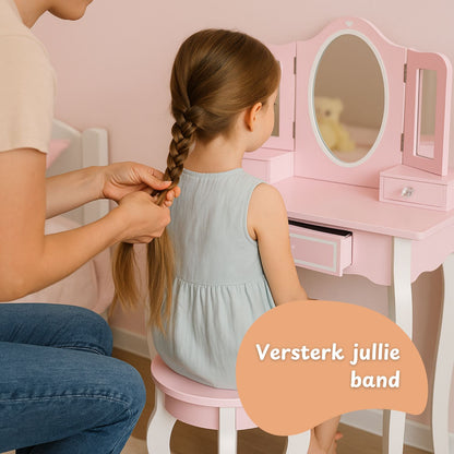 Maxx Kidz - Houten Kaptafel - Roze