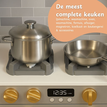Maxx kidz - Houten Speelgoed Hoekkeuken - Werkende kraan
