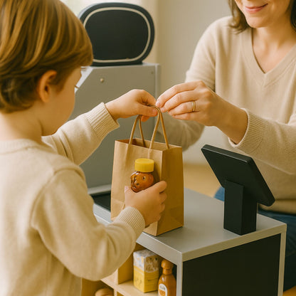 Maxx Kidz Houten Speelgoed Winkel – met 56 Accessoires