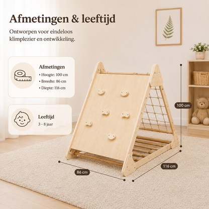 Houten klimdriehoek