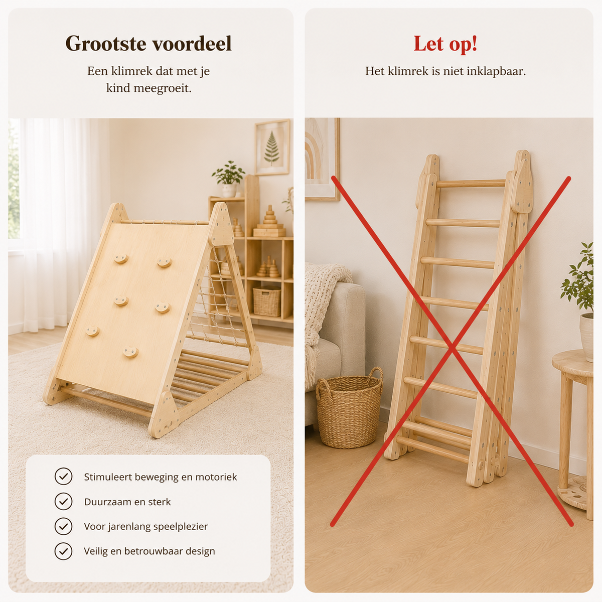 Houten klimdriehoek