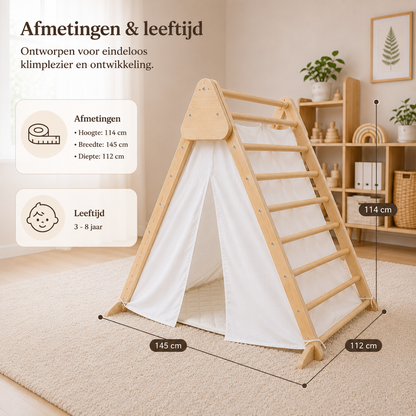 Maxx Kidz - Pikler klimdriehoek - Met tent