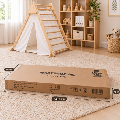 Maxx Kidz - Pikler klimdriehoek - Met tent