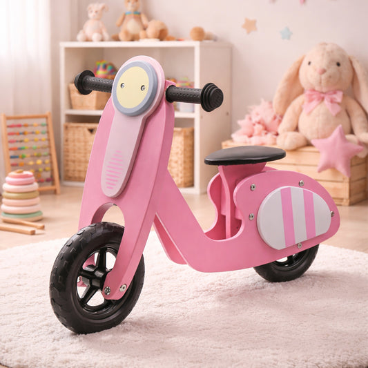 Maxx Kidz- Houten loopscooter - Roze