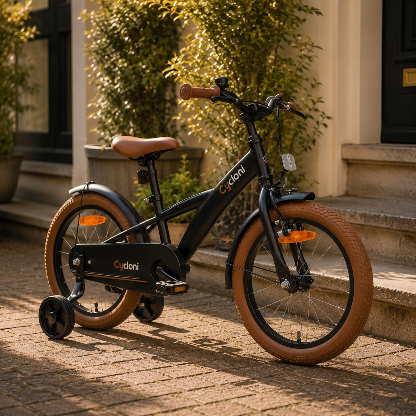 Cycloni Kinderfiets - 12 inch - Zwart met Zijwieltjes