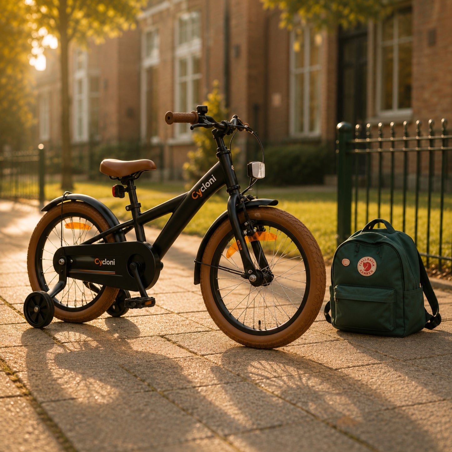 Cycloni Kinderfiets - 14 inch - Zwart met Zijwieltjes