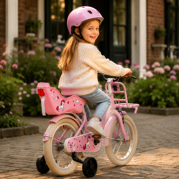 Cycloni Kinderfiets - 12 inch - Roze met Zitje – Inclusief Zijwieltjes