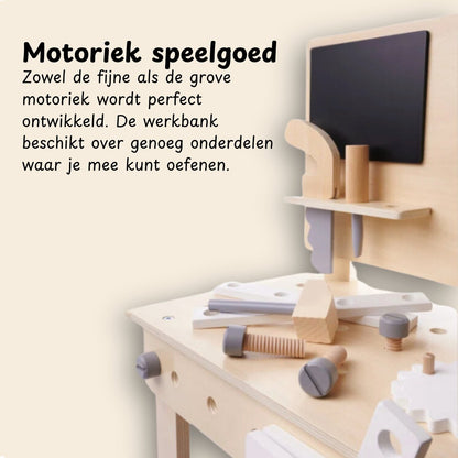 Houten gereedschapset - Werkbank - Kinderspeelgoed - vanaf 3 jaar - Hout