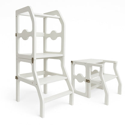 Maxx Kidz - Houten leertoren Montessori - kleur wit