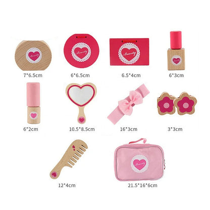 Speelgoed make-up koffertje - Houten make-up set - vanaf 2 jaar - Roze