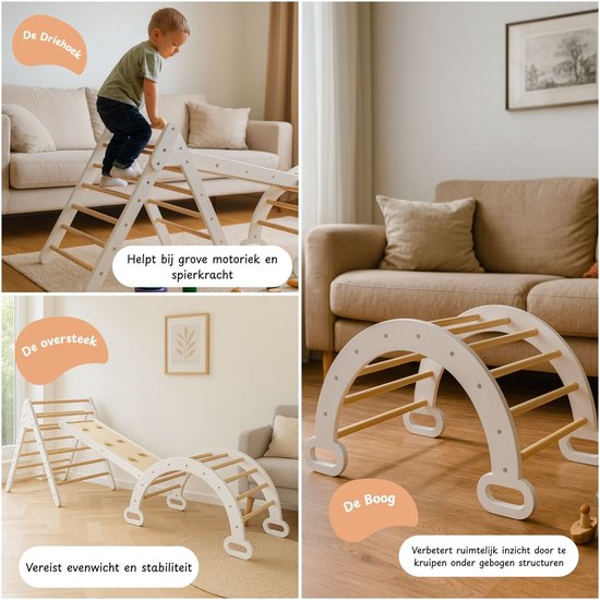Pikler houten klimset - Maxx Kidz - 3-delig