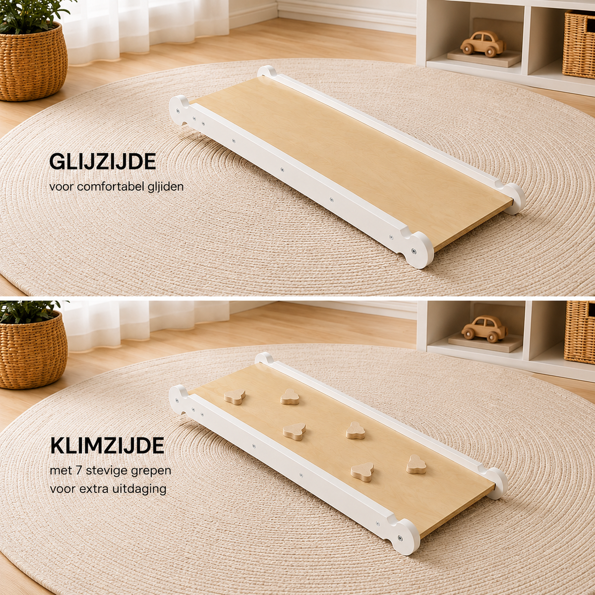 Houten pikler glijplank - Combinatieplank - Triclimb uitbreiding