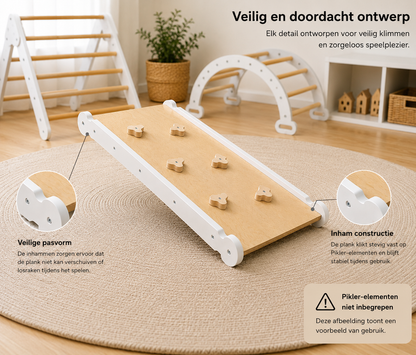 Houten pikler glijplank - Combinatieplank - Triclimb uitbreiding