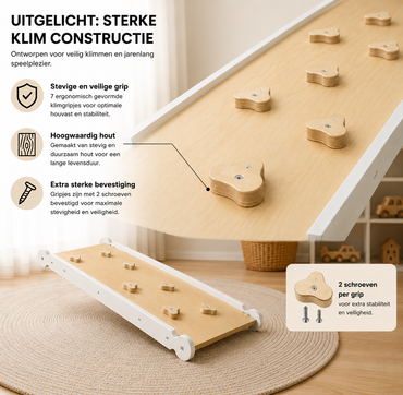 Houten pikler glijplank - Combinatieplank - Triclimb uitbreiding