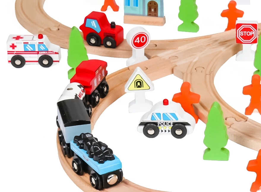 Maxx Kidz Houten Treinset 100 delig