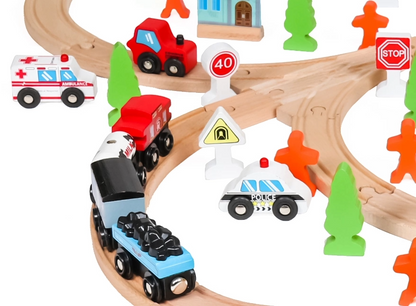 Maxx Kidz Houten Treinset 100 delig