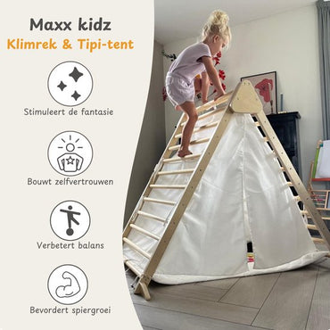 Maxx Kidz - Pikler klimdriehoek - Met tent