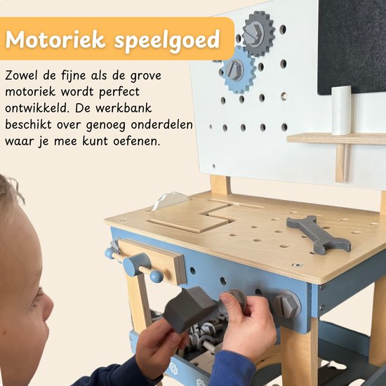 Maxx Kidz Houten Speelgoed werkbank - Met gereedschap