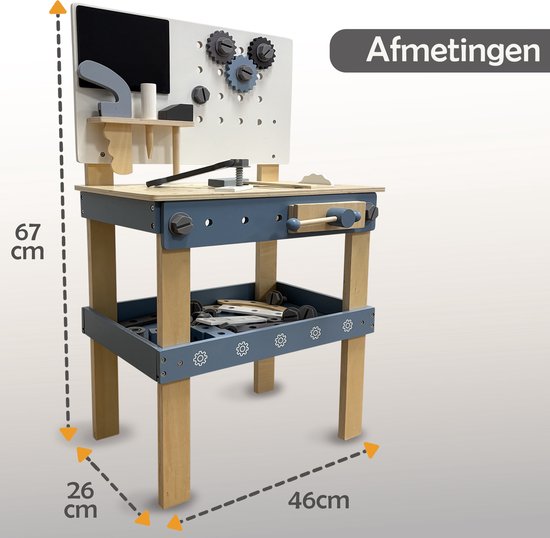 Maxx Kidz Houten Speelgoed werkbank - Met gereedschap