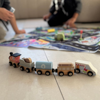 Maxx kidz Houten speelgoed auto's en voertuigen - Magnetisch