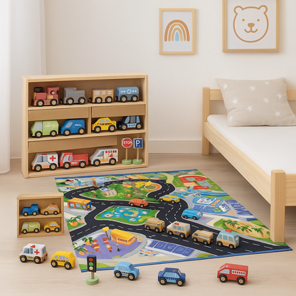 Maxx kidz Houten speelgoed auto's en voertuigen - Magnetisch