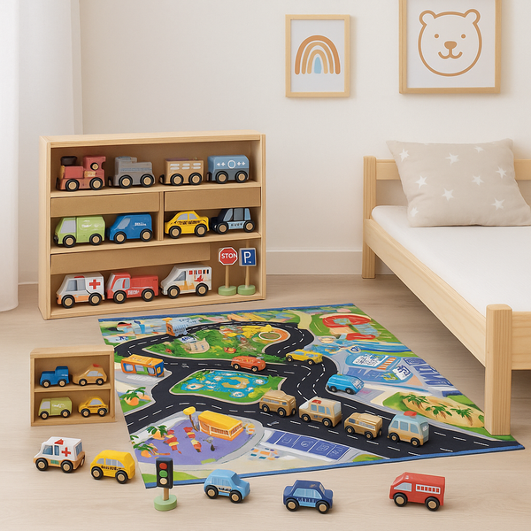 Houten Speelgoedauto's Magnetisch – Maxx Kidz