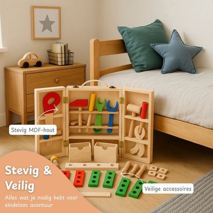 Maxx Kidz - Houten Gereedschapset XL – 45 Onderdelen