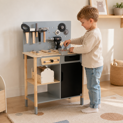 MaxxKidz Houten Kinderwerkbank met Gereedschap - Luxe Speelgoed Werkbank