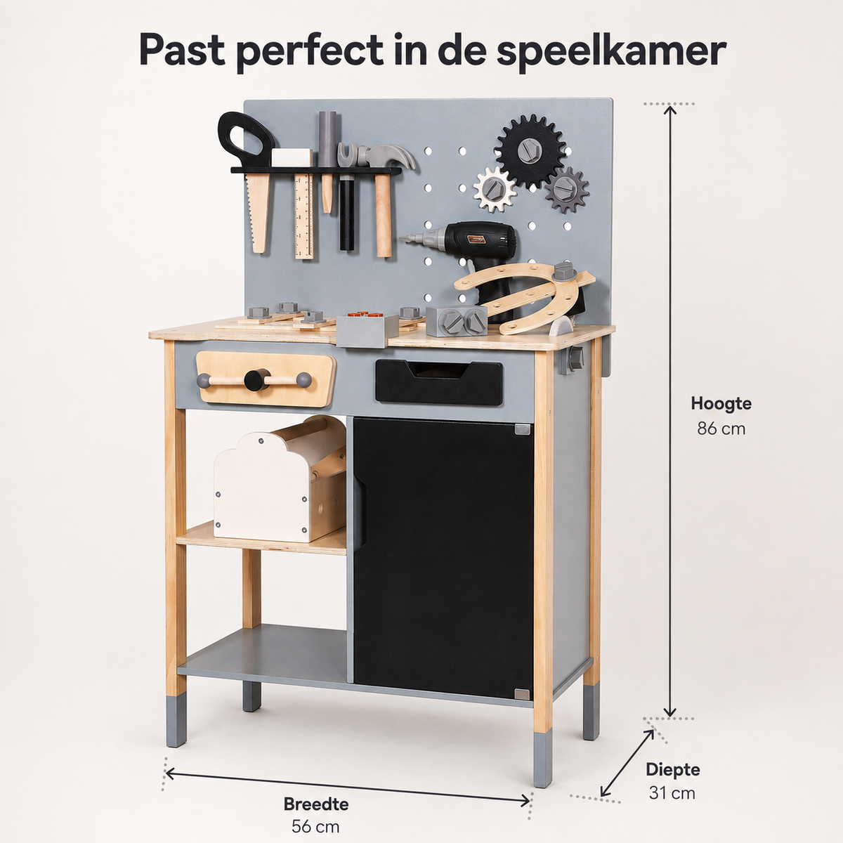 MaxxKidz Houten Kinderwerkbank met Gereedschap - Luxe Speelgoed Werkbank