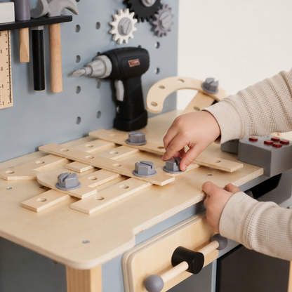 MaxxKidz Houten Kinderwerkbank met Gereedschap - Luxe Speelgoed Werkbank