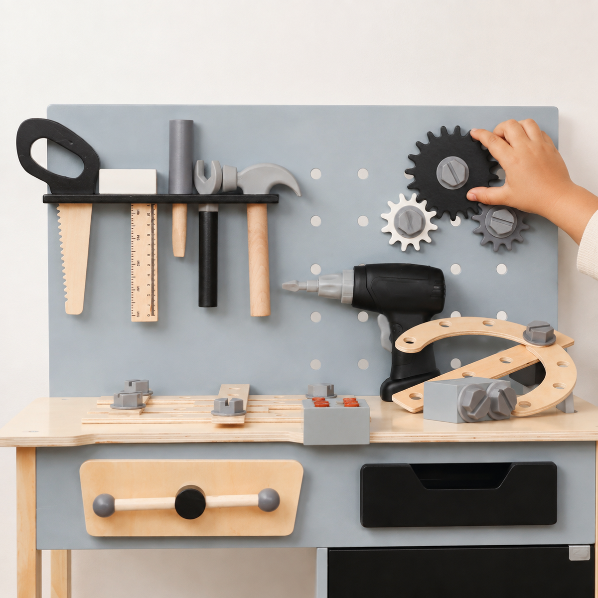 MaxxKidz Houten Kinderwerkbank met Gereedschap - Luxe Speelgoed Werkbank