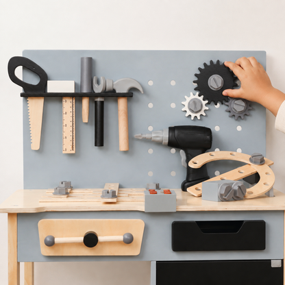 MaxxKidz Houten Kinderwerkbank met Gereedschap - Luxe Speelgoed Werkbank