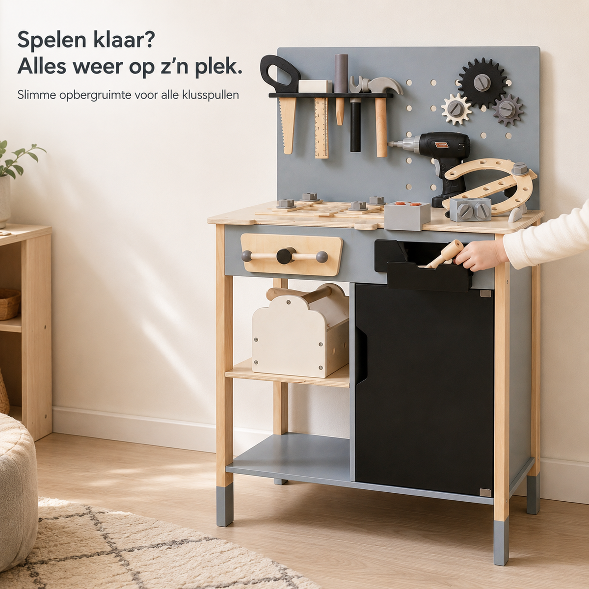MaxxKidz Houten Kinderwerkbank met Gereedschap - Luxe Speelgoed Werkbank