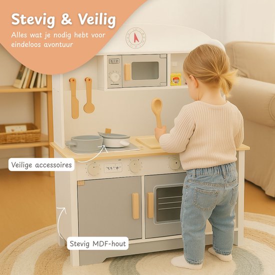 Houten speelkeuken - Wit