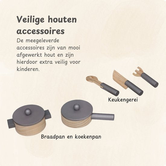 Houten speelkeuken inclusief accessoires - Wit