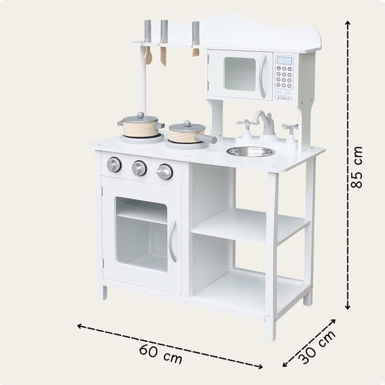 Houten speelkeuken inclusief accessoires - Wit