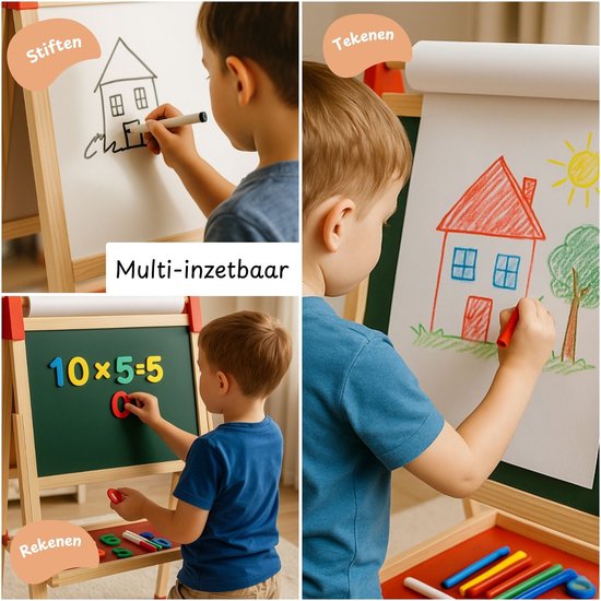 Maxx Kidz - Multifunctioneel houten schoolbord 100cm
