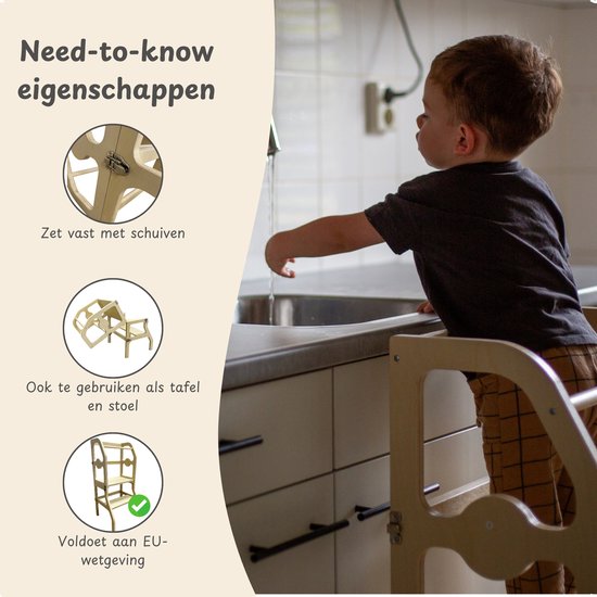 Maxx Kidz - Houten leertoren Montessori - houtkleur