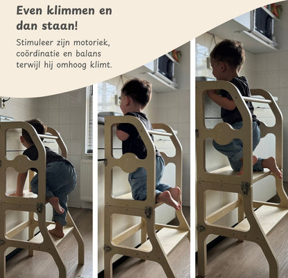Maxx Kidz - Houten leertoren Montessori - houtkleur