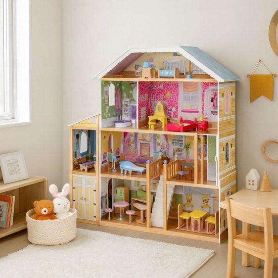 Houten poppenhuis groot