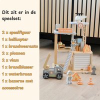 Maxx Kidz Houten Brandweerkazerne - Inclusief accessoires